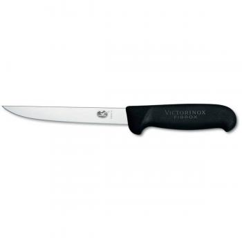 Cuchillo Deshuesador Victorinox Fibrox, Hoja Recta Estrecha 12 cm, Acero Inoxidable, Mango Antideslizante Ergonómico Negro