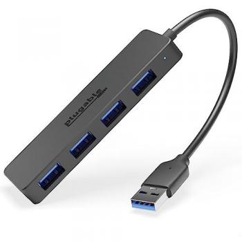 Plugable Technologies 4 Port USB Hub 3.0 USB Splitter for Laptop Compatible with Windows Surface Pro PC Chromebook Linux Android Charging Not Supported