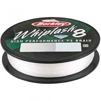 Berkley Línea Trenzada Whiplash 8, 150 m, color Blanco Crystal, capacidad de carga de 39.7 kg (88 lb), diseñada para pesca, unisex adultos