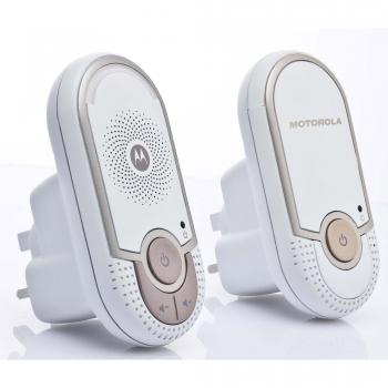 Motorola MBP 8 - Vigilabebés Audio Plug-N-Go con Modo Eco y Luz Nocturna, Color Blanco