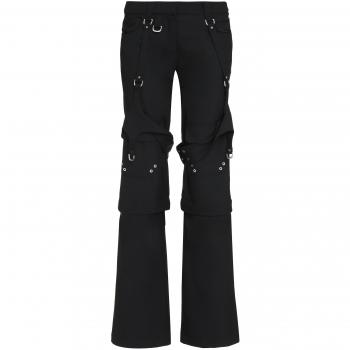 Off-White Women's Wool Blend Cargo Trousers in Black | Size 42 | OWCF020F23FAB001 Color 1000