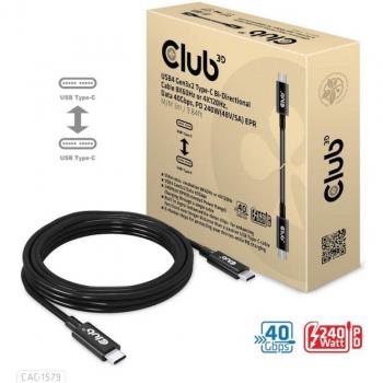 Cable USB4 Gen3x2 Type-C Bi-Direccional 3m - Soporte 8K60Hz / 4K120Hz, 40Gbps, PD 240W EPR