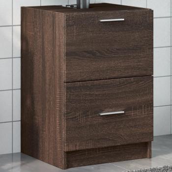 Armario de lavabo en aglomerado de madera de ingeniería marrón roble 40x37x59 cm