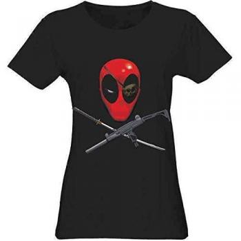 Deadpool Head Camiseta Mujer Negro L
