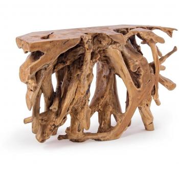 Consola de diseño en raíz de teca 120x40x77 cm