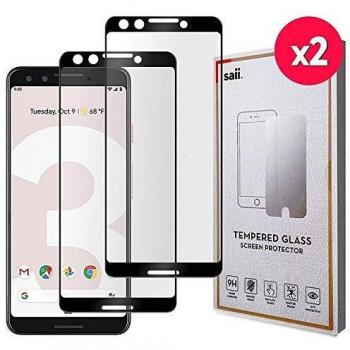 Protector de Pantalla Saii Premium 3D para Google Pixel 3 - Vidrio Templado 9H, 0.33 mm - 2 Unidades
