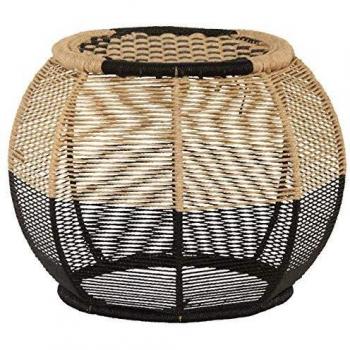 Taburete Redondo de Cuerda Bicolor Aubry Gaspard