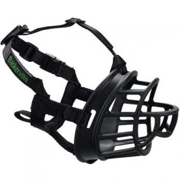 Safe BASKERVILLE ULTRA MUZZLE, Size 4, Patented Humane Design, Breathable, Dog can Pant and Drink, Adjustable