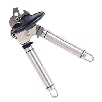 Ohuhu Advanced Can Opener - Abrelata manual de acero inoxidable 100%, color plata