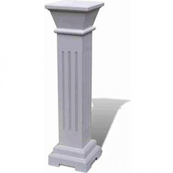 vidaXL Soporte Forma Columna Clásica para Macetas MDF Blanco Pilar de Plantas