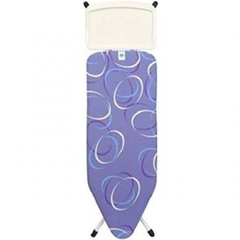Brabantia 346408 - Mesa de planchar, 124 x 45 cm, soporte sólido para centro de planchado, estructura blanco puro, diseño Moving Circles