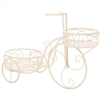 Soporte para Maceta Bicicleta de Hierro Blanco 30 x 61 x 55 cm - Alexandra House Living
