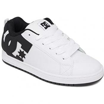 Zapatillas DC Shoes Court Graffik Shoe Wlk White-Black-Black 300529-WLK, Zapatillas de hombre Court Graffik DC Shoes, Zapatillas Court Graffik para Hombre, Zapatos de Piel