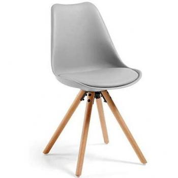 Kave Home Silla Ralf Gris Claro y Natural
