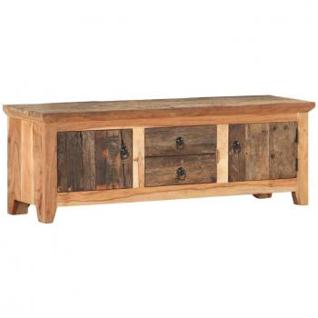 Mueble para TV de madera de acacia y madera reciclada 120x30x40 cm