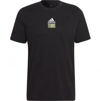Camiseta de tenis Adidas Aeroready Paris Graphic Black M - Ropa de pádel para hombre, tecnología Aeroready que absorbe la humedad, diseño gráfico en color negro, ajuste cómodo y transpirable