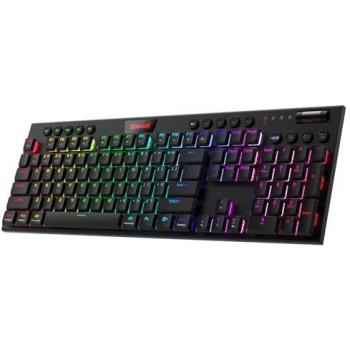 Teclado Gaming Mecánico Inalámbrico RGB Redragon Horus K618 con Switch Rojo y Control Multimedia