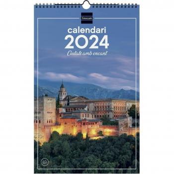 Calendario de pared Finocam 2024 Ciudades Catalán 25X40