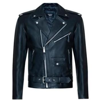 Infinity Leather Men's Red Indian Cowhide Brando Jacket - Osasco Black 4XL