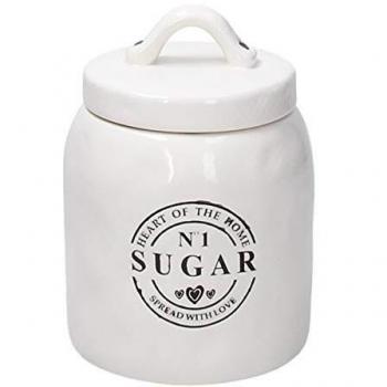 Barattolo de Cerámica Beige para Azúcar Blanco 720ml Dolce Casa