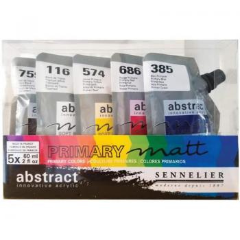 Sennelier Primary Colors Matte Acrylic Paint Set (5-Colors)
