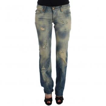 Roberto Cavalli Women’s Blue Wash Cotton Slim Fit Bootcut Jeans - Size W26