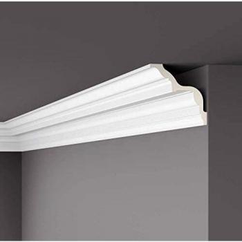 Cornisa decorativa Z24 Arstyl Noel Marquet de poliuretano blanco clásico atemporal 2 m