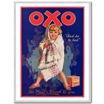 OXO Y So a la cama impresión plata enmarcado - 41 x 31 cms