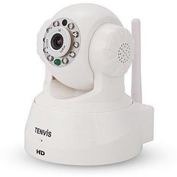 fitTek® Tenvis 720P HD Pan/Tilt/Zoom Wi-Fi Sin Hilos Visión Nocturna Inteligente ONVIF WPS Red de Vigilancia Cámara IP con 2 Vías de Audio, Detección de Movimiento, Alertas de Correo Electrónico, IR Filtro de Corte y Ranura para Tarjeta Micro SD par