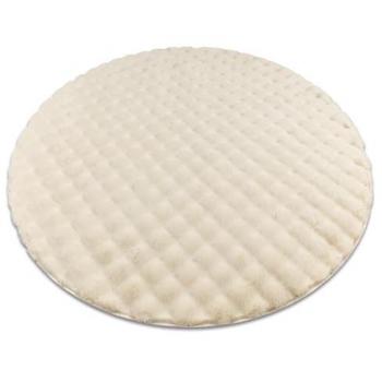 Alfombra Bubble 3D Estructural Imitación Piel de Conejo Marfil Círculo 100 cm