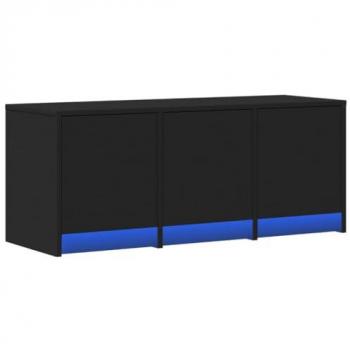 Mueble de TV con LED madera de ingeniería negro 97x34x40 cm, Soporte de TV, aparador de TV, Mueble HiFi, Banco de TV, Armario de TV
