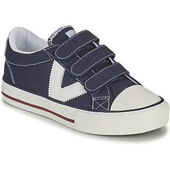 Zapatillas de lona para niños con logotipo en contraste y tiras adherentes