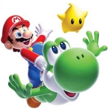 Jomoval Roommates  - Adhesivo reposicionable para pared, diseño de Super Mario Galaxy 2 y Yoshi, multicolor