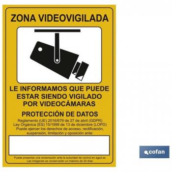 Señal de Videovigilancia Adhesiva 210x148mm