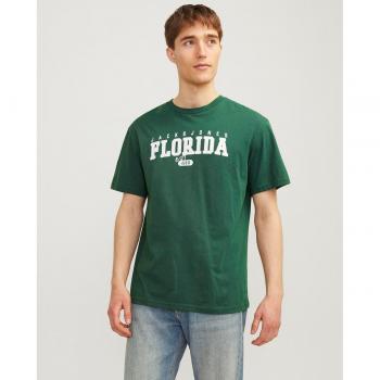 Camiseta Hombre Jack & Jones Modelo Cory Manga Corta Color Verde Oscuro