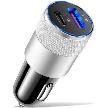 Cargador de Coche USB Tipo C 66W con Carga Rápida 3.0 PD para iPhone 13, 12, 11 Pro Max, Xiaomi, Huawei y Samsung