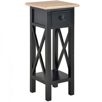 vidaXL Side Table Black 27x27x65.5 cm Wood