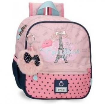 Mochila pequeña Enso Bonjour adaptable rosa