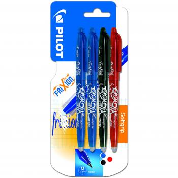 Pilot - Frixion Ball - Bolígrafo borrable, 4 unidades, multicolor