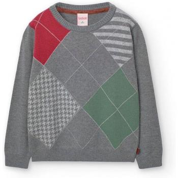 Boboli Jersey de niño estampado frontal y cuello redondo con tejido de punto, manga larga y cuello redondo