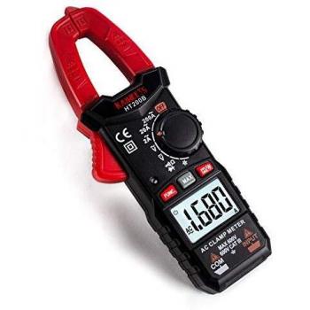 KAIWEETS HT200B Pinza Amperimétrica, Autorango CA Pinza Amperímetros, Polimetro Portátil para Medir CA Corriente, CC/AC Voltaje, Ohm, Capacitancia y Resistancia