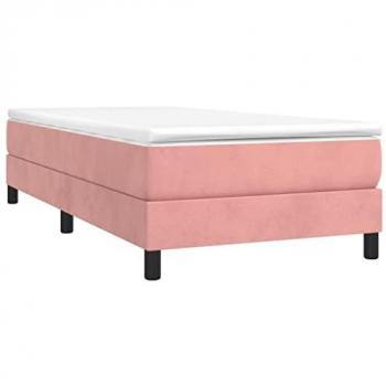 Cama box spring con colchón terciopelo rosa 90x190 cm