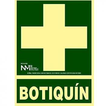 Normaluz RD14108 - Señal Luminiscente Botiquin Clase B PVC de 0.7mm con CTE, RIPCI, 22.4 x 30cm