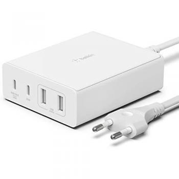 Belkin estación de carga USB GaN de 108 W, concentrador de carga rápida y 2 puertos USB-C y 2 puertos USB-A para MacBook, Pro, Air, iPhone, Pro, Max, Mini, iPad Pro, Air, Galaxy y otros