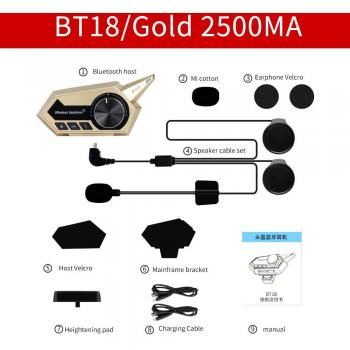 Auriculares Bluetooth estéreo para casco de motocicleta con batería de 2500mAh, manos libres y soporte para asistente de voz Siri