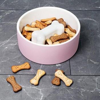 MAGISSO 90204 Agua napf Comedero para Animales, Natural abkühlende cerámica, Lentamente Comer Comida, diámetro de 20 cm, 1,7 L, L, Color Rosa