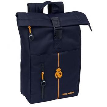 Mochila Escolar Safta para Portátil de 15.6 Real Madrid 24/25, dimensiones 28 x 42 x 13 cm, cómoda y versátil, calidad y resistencia, color azul marino