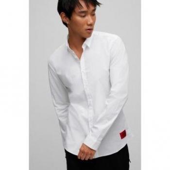 Camisa Casual HUGO Ero3 Blanca Algodón Manga Larga Extra Slim Fit para Hombre S 2024