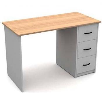 LEVIRA – Mesa de Oficina, Escritorio, Mesa con cajones, Aure - 110 x 72 - Roble Blanco