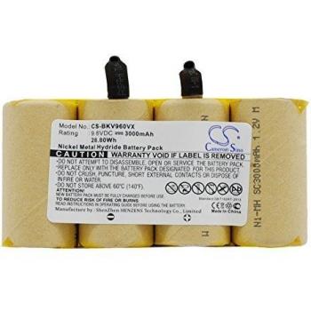 Batería Recargable Ni-MH 9.6V 3Ah para Aspiradora Black & Decker DV9605
